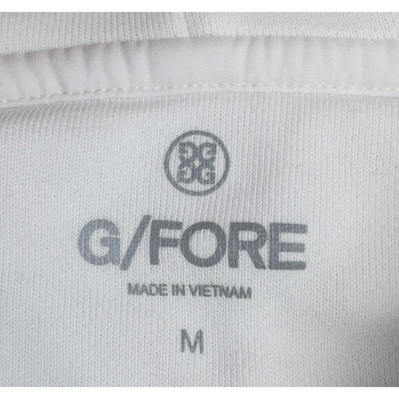 G/Fore Skull Logo Hoodie Men's Medium Full Zip White Golf Activewear Sweatshirt - Picture 3 of 14